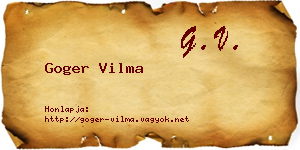 Goger Vilma névjegykártya